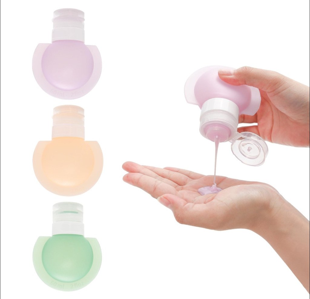 KIT VIAGEM SILICONE 60ML 9,6CM X 8CM REF: CB4515