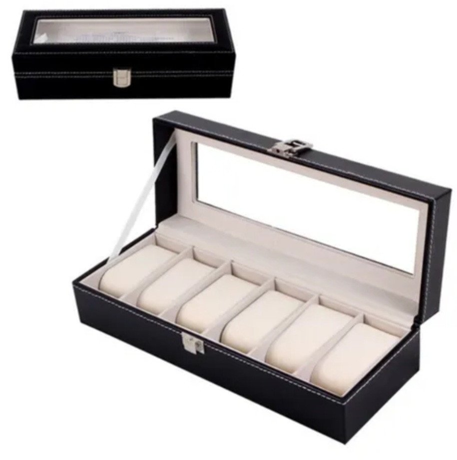 PORTA RELOGIO 6 DIVISORIAS 30.3CMX11.4CM REF: 6463