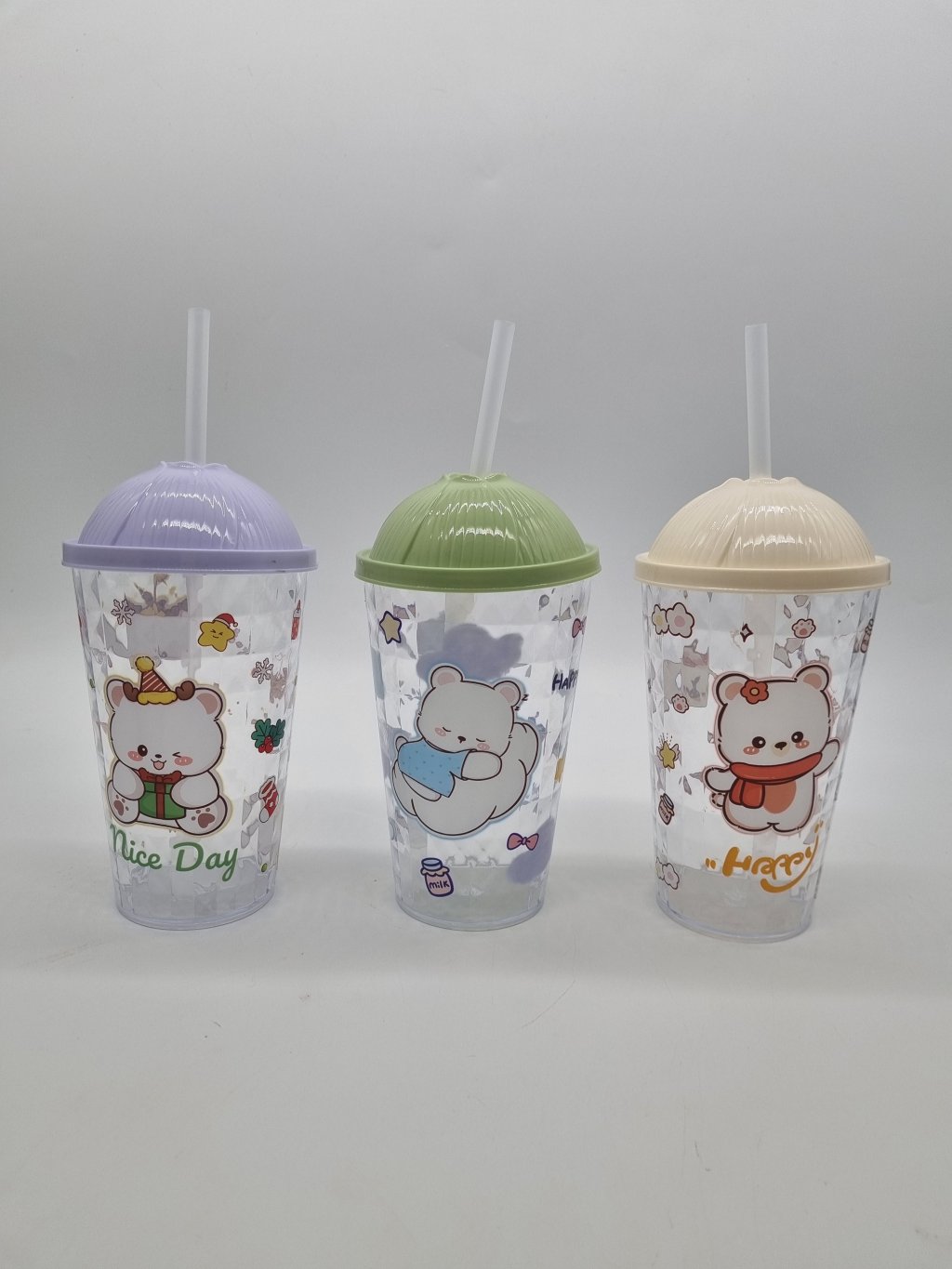 COPO COM CANUDO DE PLASTICO 3PCS INFANTIL REF: LH431