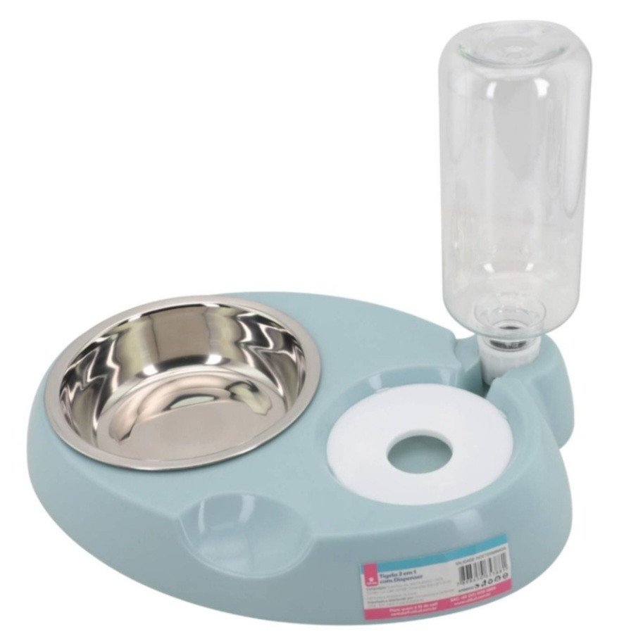 COMEDOR E BEBEDOURO EM PP EM INOX 400ML REF: 6890