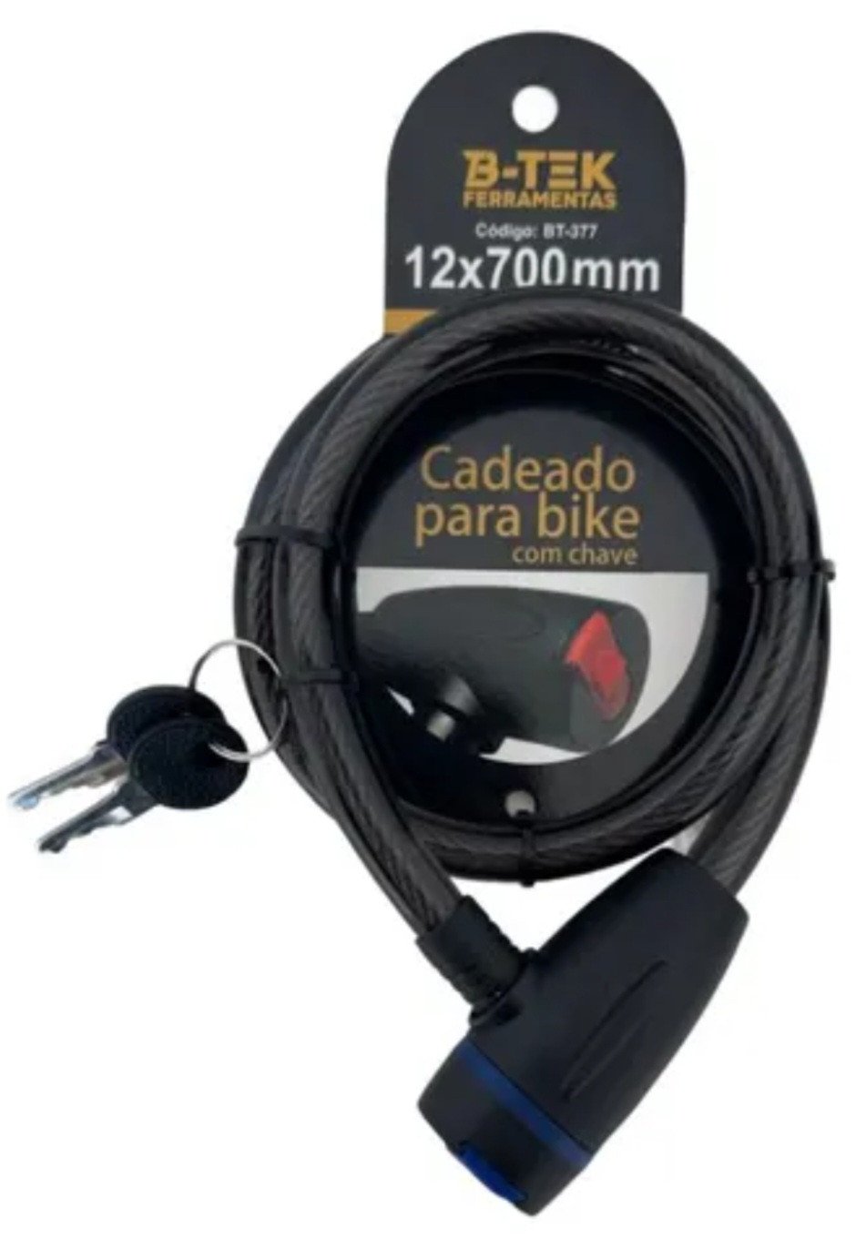 CADEADO PARA BICICLETA COM CHAVE 12 X 700MM REF: 5717