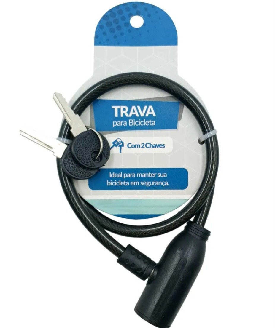 TRAVA DE BICICLETA COM 2 CHAVES 7x65cm REF: 7709