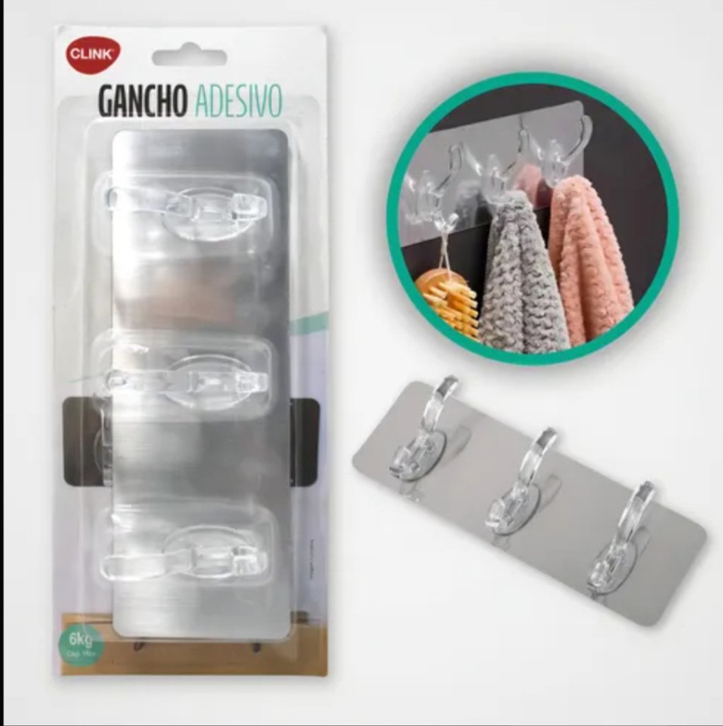 GANCHO ADESIVO 20CMX7CMX3CM