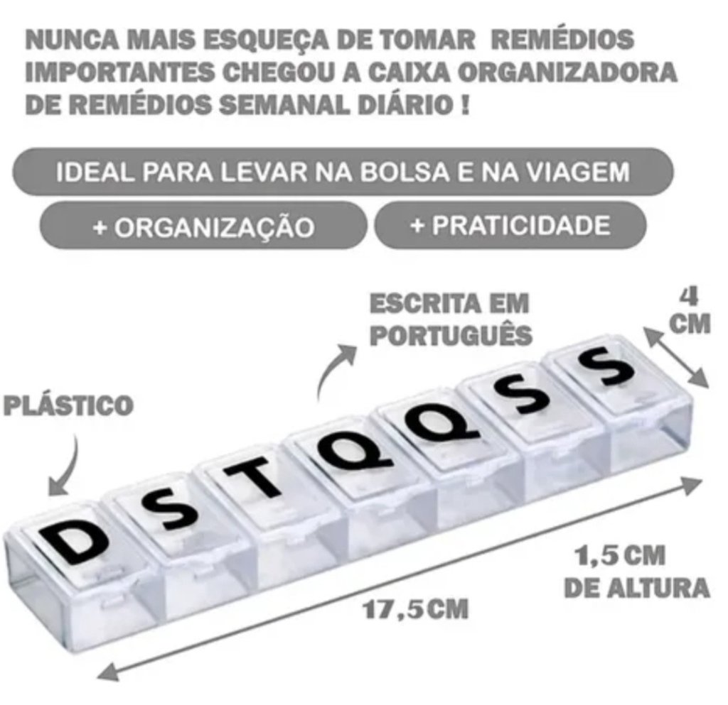 PORTA COMPRIMIDO SEMANAL PLASTICO REF: 7955