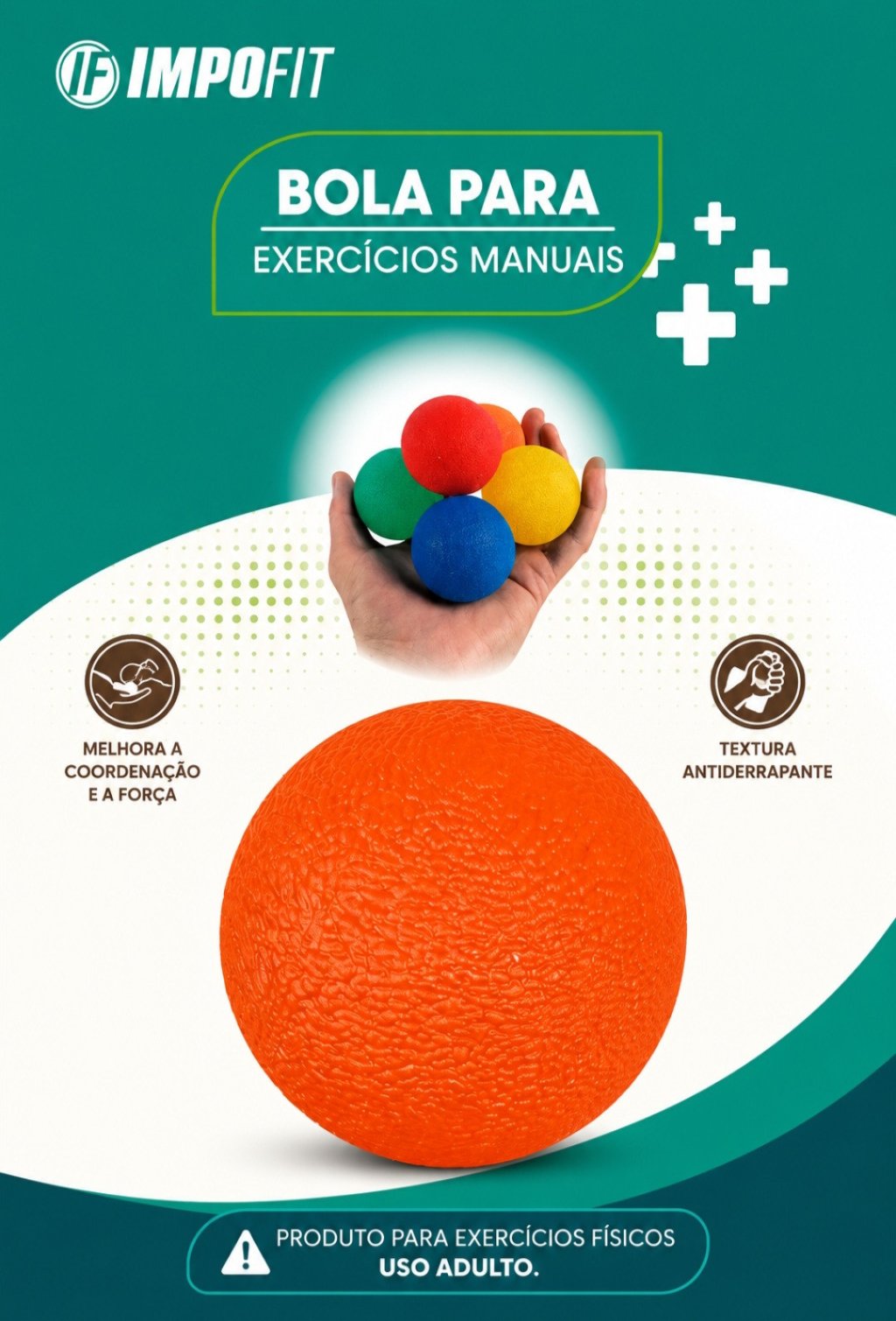BOLA PARA EXERCÍCIOS MANUAIS 4,5CM REF: 7993