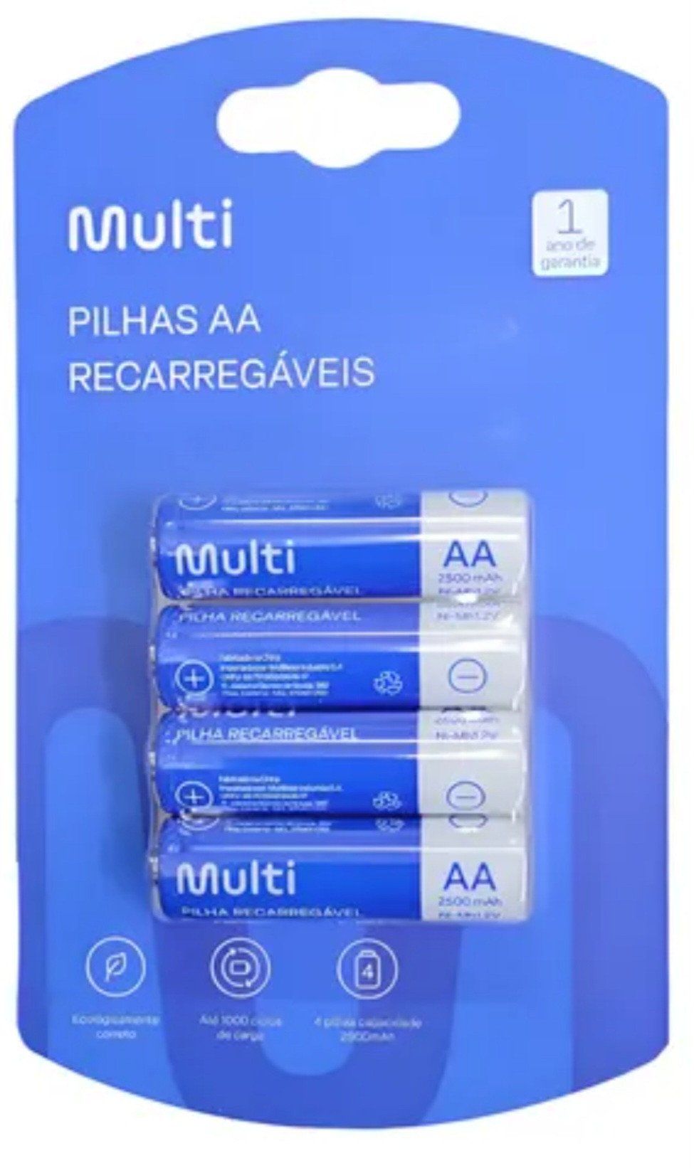 PILHAS RECARREGÁVEIS AA 4 UND REF: 4054