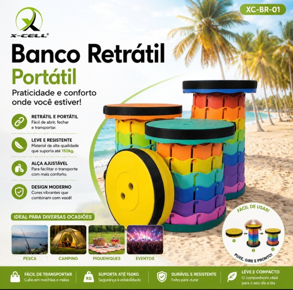 BANCO RETRATIL PORTATIL REF: XC-BR-01