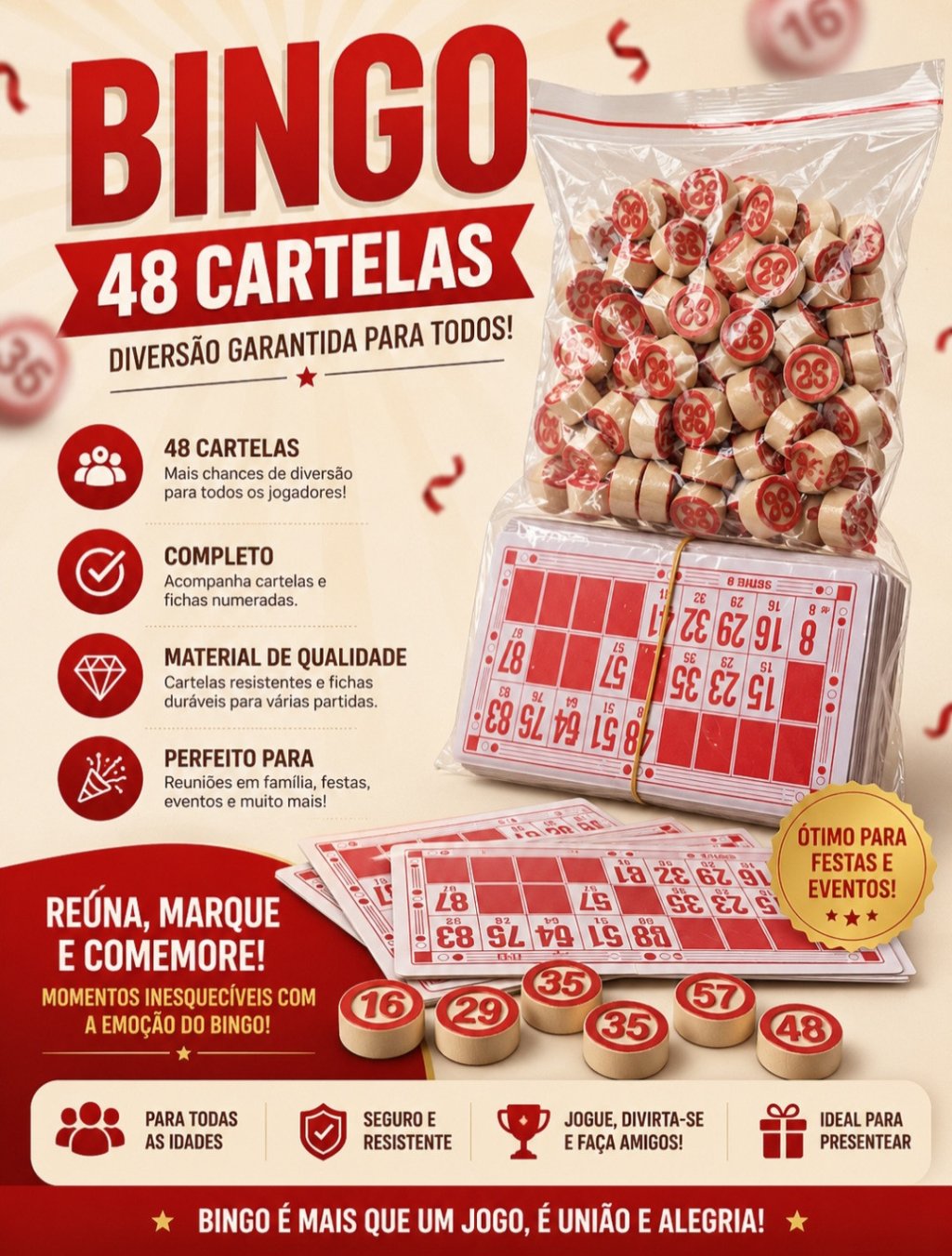 BINGO COM 48 CARTELAS REF: 7598
