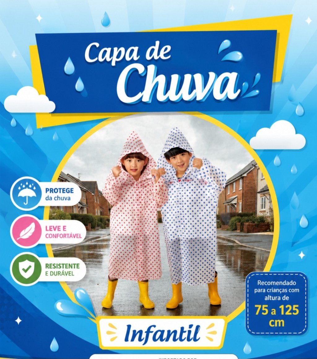CAPA DE CHUVA INFANTIL 110X55CM REF: 8062