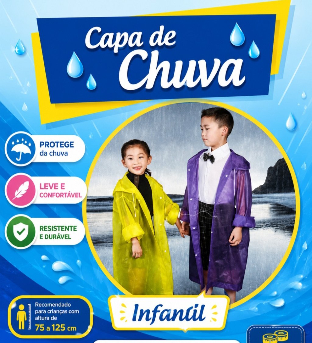 CAPA DE CHUVA INFANTIL 85X48CM REF: 8061