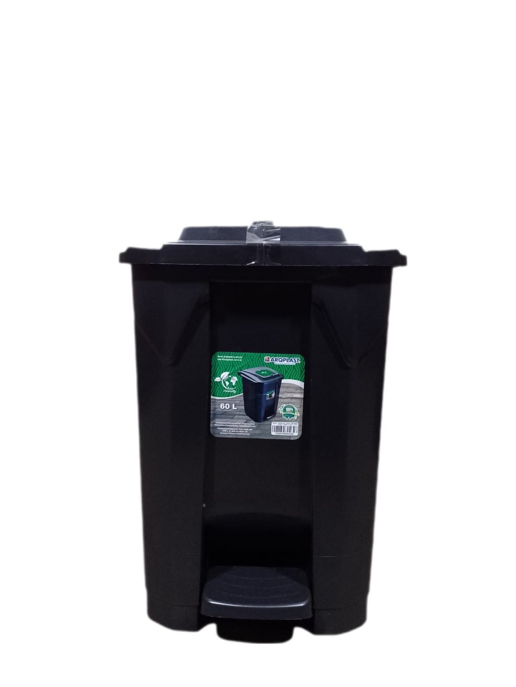 LIXEIRA ARQPLAST PRETA - 60L 