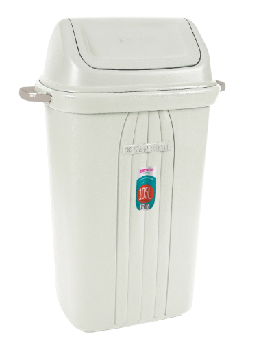 LIXEIRA PLÁSTICA BASCULANTE 105L - BRANCA