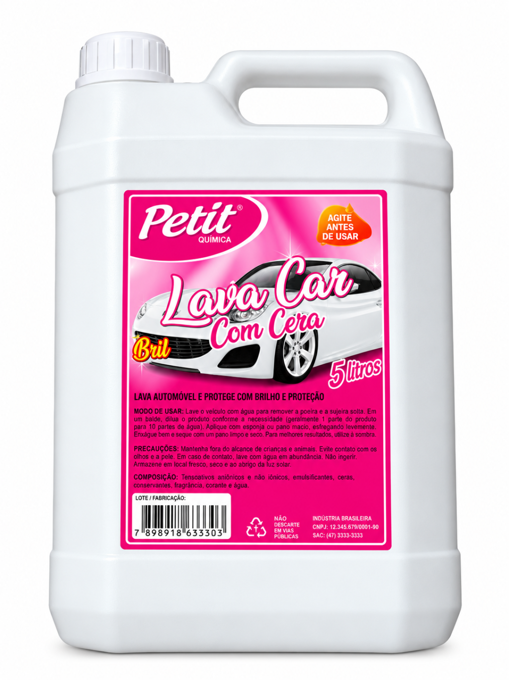 LAVA CAR COM CERA PETIT - 5L