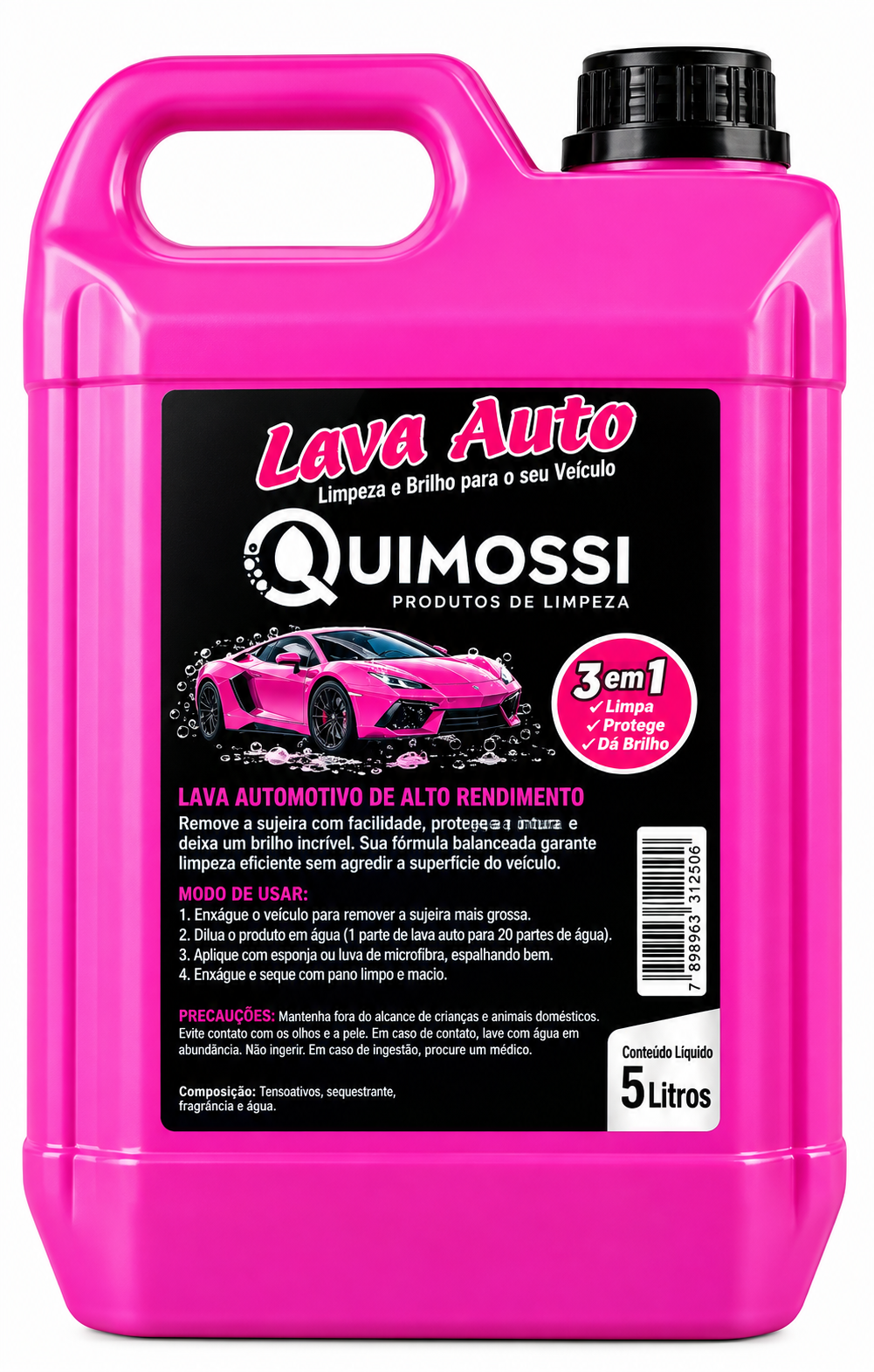 LAVA AUTO COM CERA DE CARNAÚBA QUIMOSSI - 5L