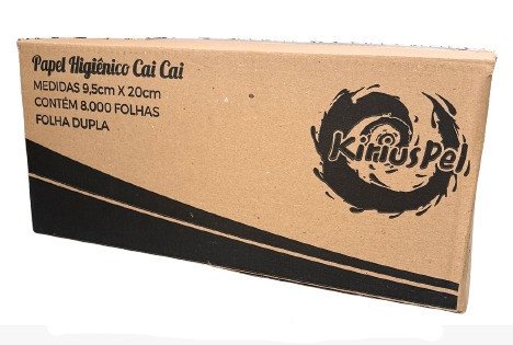 Papel hig. cai cai kirius  F. DUPLA 100% CEL. 9,5cm X 20cm CAIXA C/ 8000 FLS 