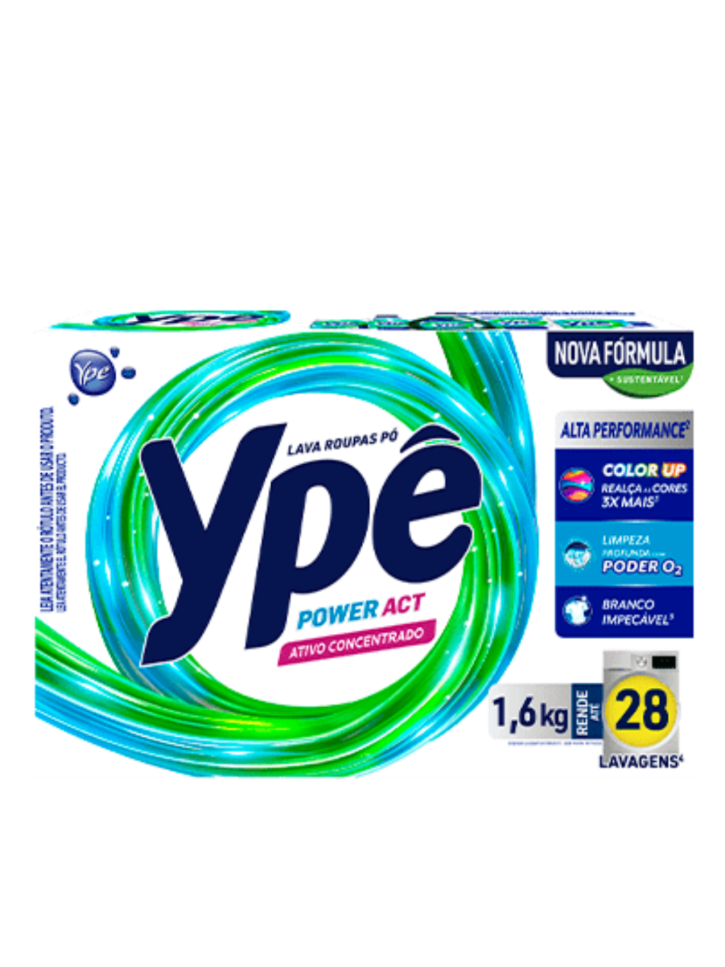 LAVA ROUPAS EM PÓ YPÊ POWER ACT 1,6KG