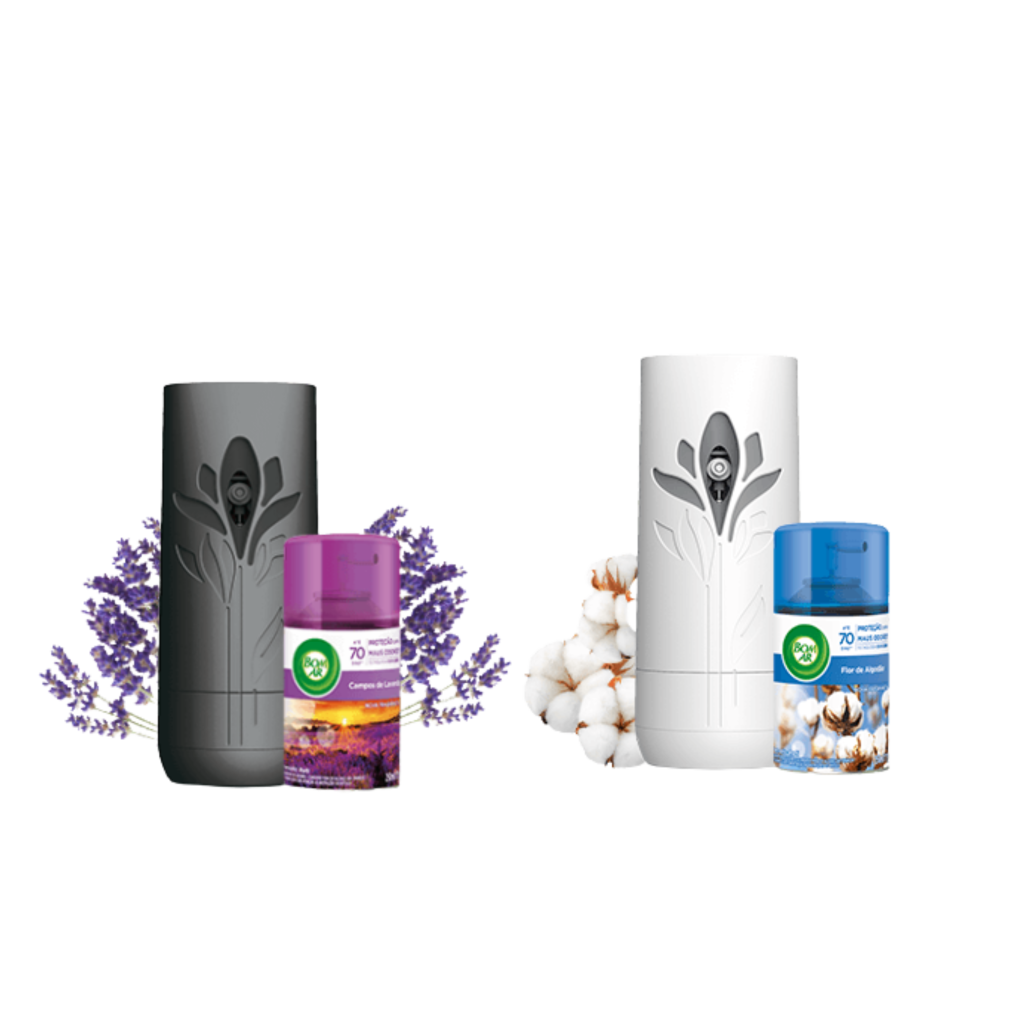 AROMATIZADOR DE AMBIENTE BOM AR AUTOMÁTICO AEROSSOL FRESHMATIC APARELHO + REFIL 250ML