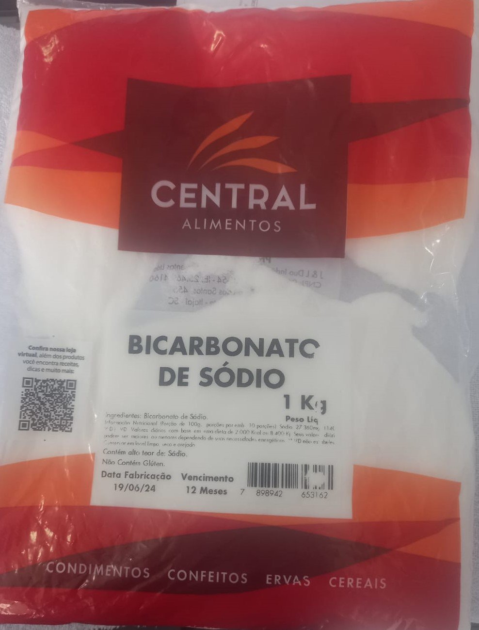 BICARBONATO DE SODIO : 1KG