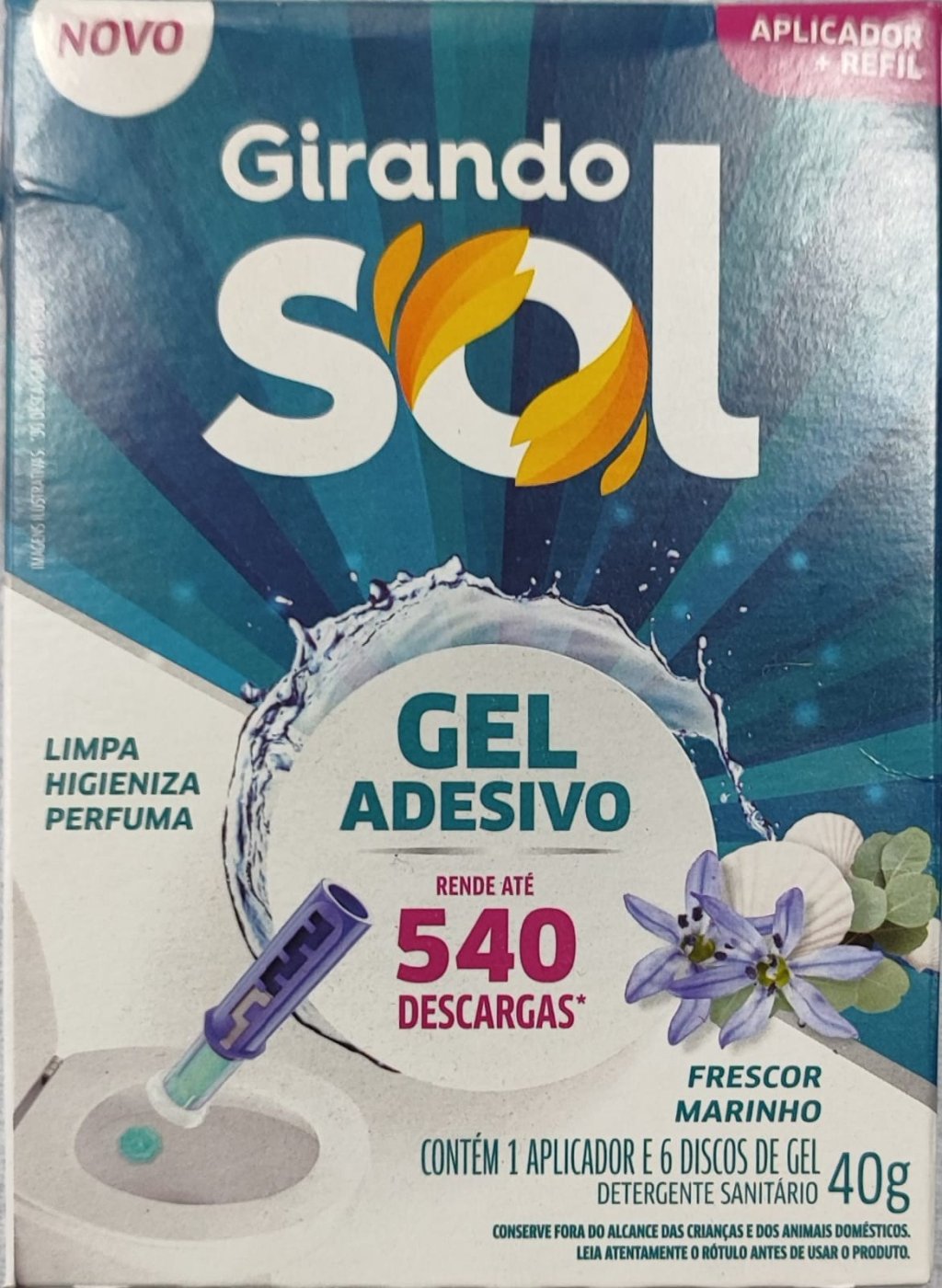 Gel Adesivo Aplic.+ Refil G.Sol 1X40G Frescor Marinho