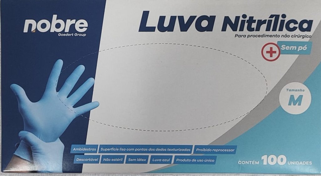 Luva nitrilica s/po p/ proced. nao cirurgico c/100unid. (nao esteril) 