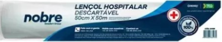 	Lencol hosp. descart. 0,50x50m. (celulose virgem) s/picote - emb.ind.- Nobre