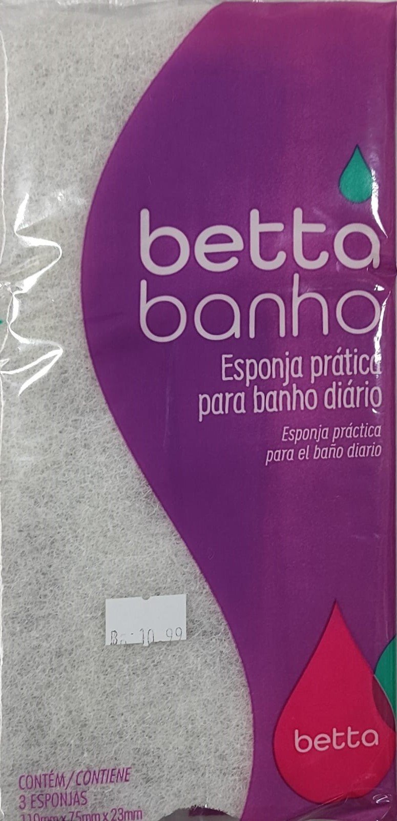 LOW BETTA BANHO ESPONJA C/ ABRA 3 UNID