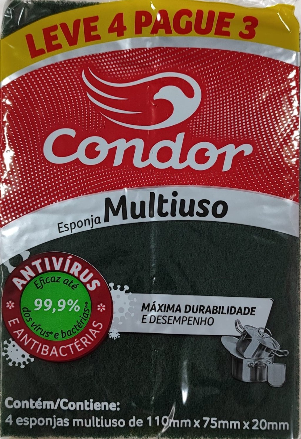 ESPONJA MULTIUSO LIMP PESADA L4P3 CONDOR