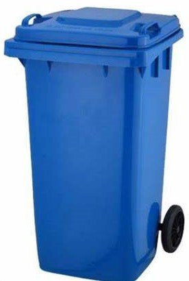 COLETORA PLASTICA 240L COM RODAS NOBRE AZUL