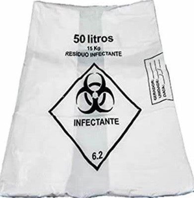 Saco plastico p/lixo hosp. 50L 63X80cm c/100unid