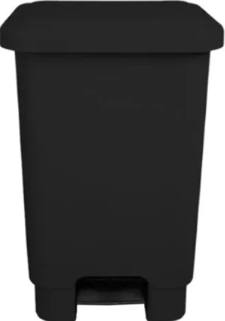 LIXEIRA INJETADA C/PEDAL 50L PRETO