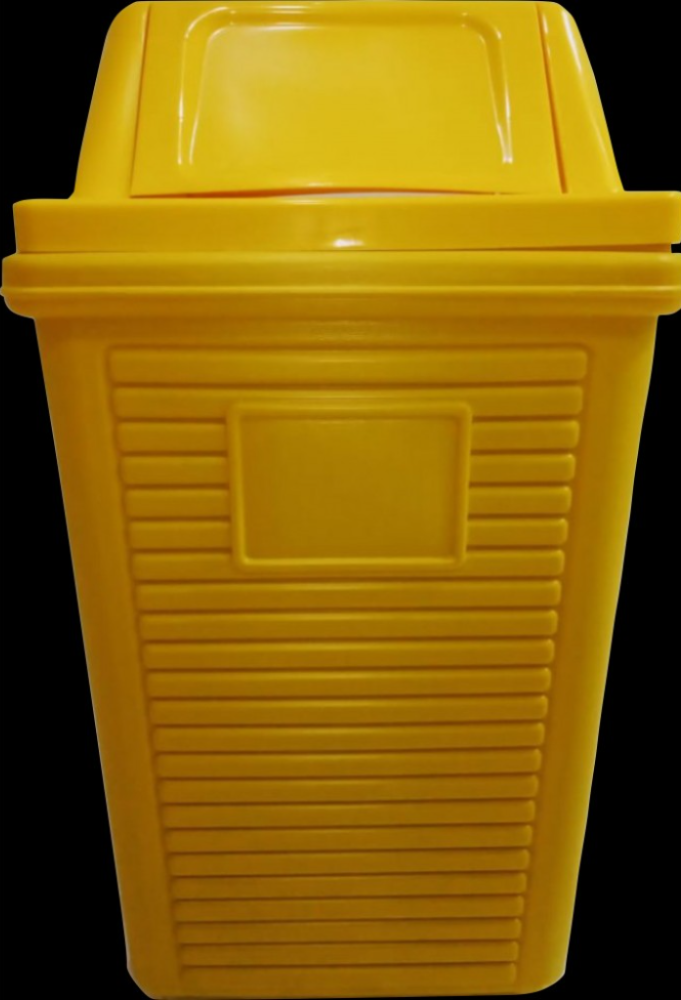 LIXEIRA QUAD SOPR BASC 60L AMARELO