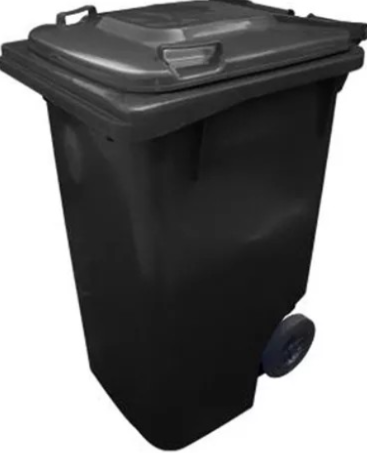 Coletora plastica 240l. c/rodas preta (Outras cores sob consulta)