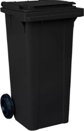 COLETORA PLAST 120L.C/RODAS NOBRE PRETA (Outras cores sob consulta)