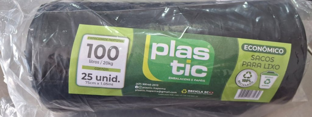 SACO DE LIXO ROLO 100 LT C/25 UN-PLASTIC