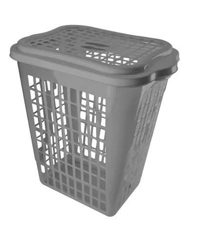 CESTO TELADO RETANGULAR 46L - COR CINZA GRANIZO