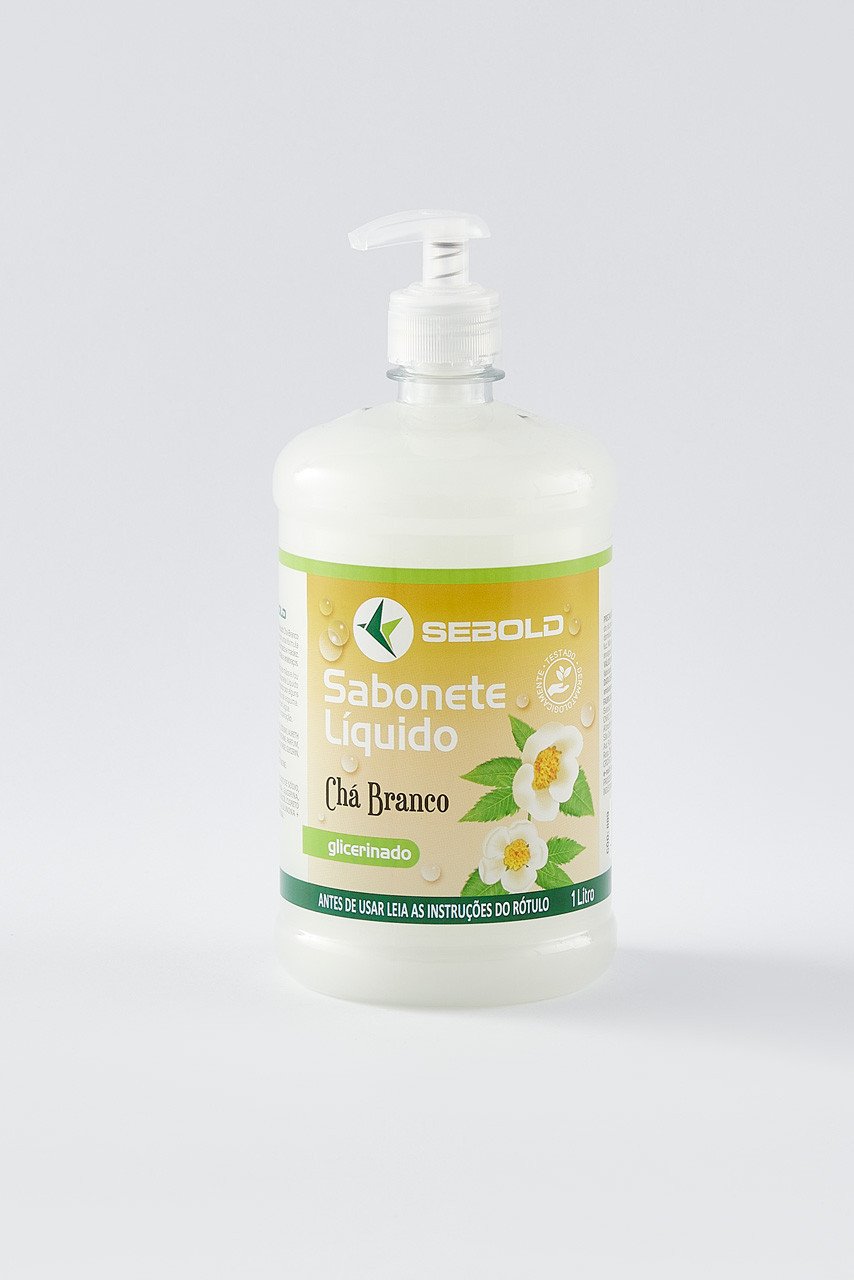 SABONETE LIQUIDO 1 L COM TAMPA PUMP CHA BRANCO
