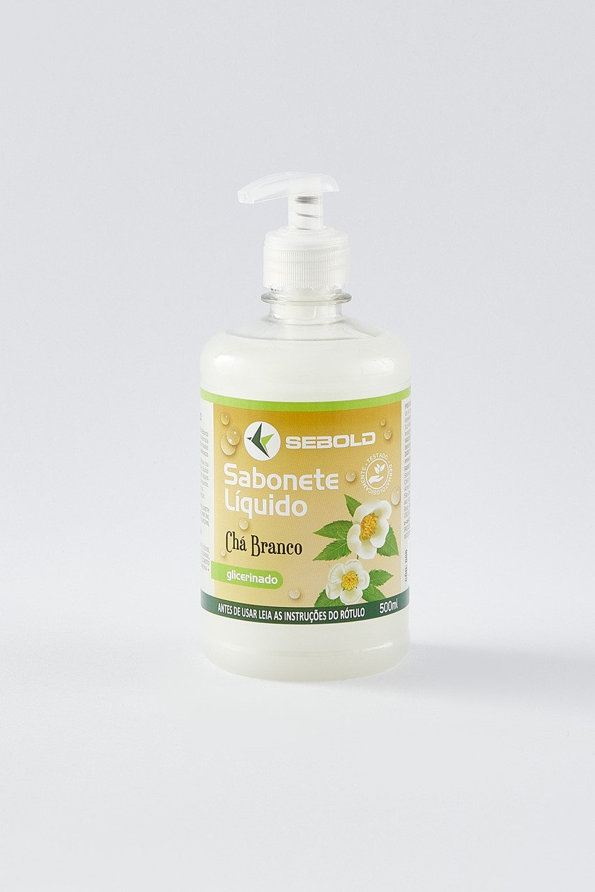 SABONETE LIQUIDO 500 ML COM TAMPA PUMP CHA BRANCO