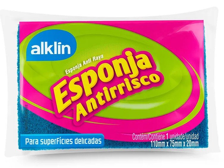ALKLIN ESPONJA ABRASIVO DUPLA FACE ANTI-RISCO TRADICIONAL