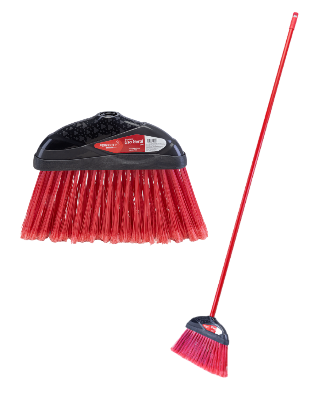 PERFECT VASSOURA USO GERAL VERMELHO C/CABO