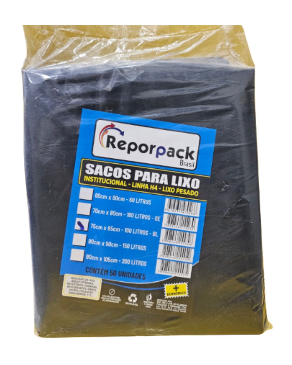 SACO P LIXO LINHA H4 75X85 100L C/50 UNID.