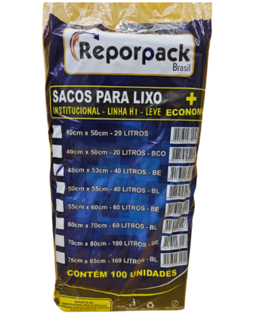 SACO P LIXO H1 40L 48CMX53CM  C/100 UNID