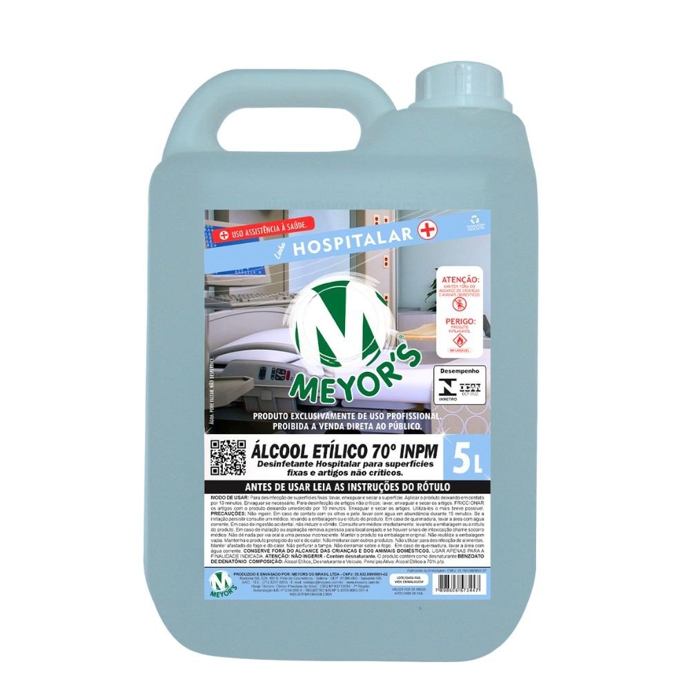 Álcool Etílico Hidratado Líquido 70° INPM 5L