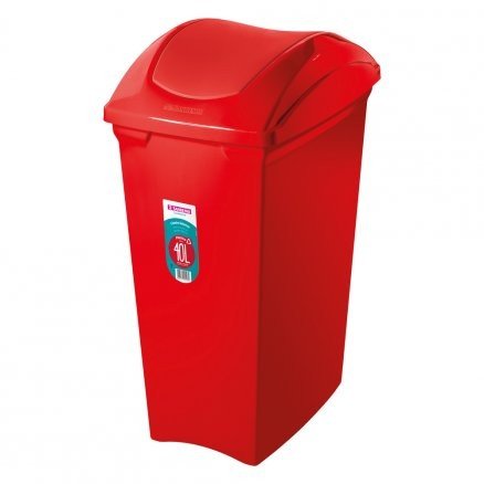 Lixeira  Seletiva Basculante 40L Vermelha Papel