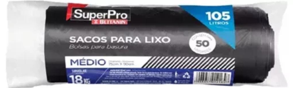 Saco para Lixo 105L Médio SuperPro