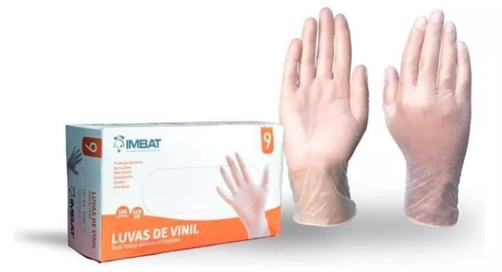 Caixa Luvas Vinil Incolor Imbat G