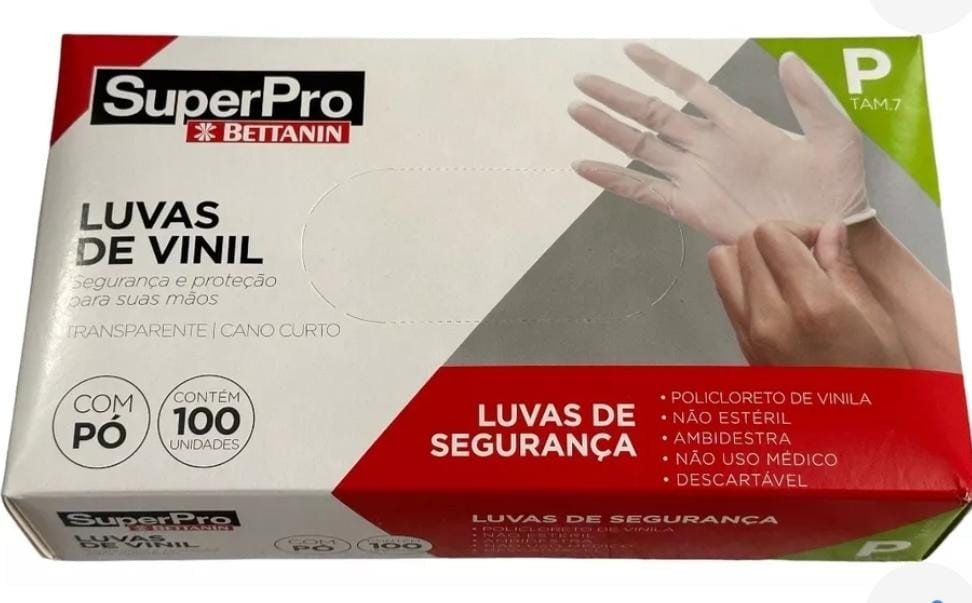 Caixa de Luva Vinil Azul P