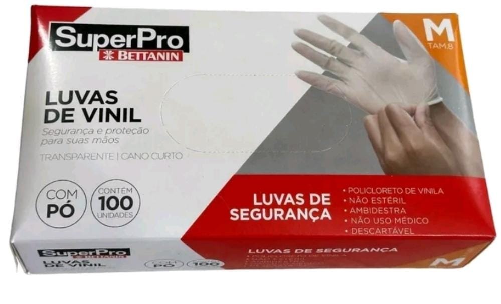 Luvas de Vinil M Azul Superpro