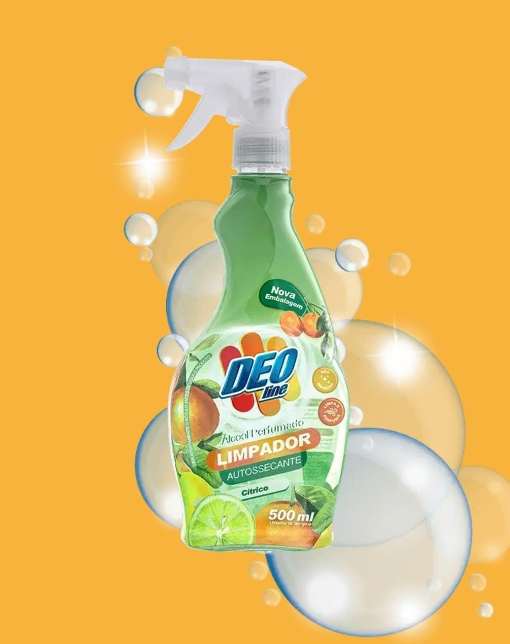 Limpador Autossecante - Alcool perfumado citrico 500ml