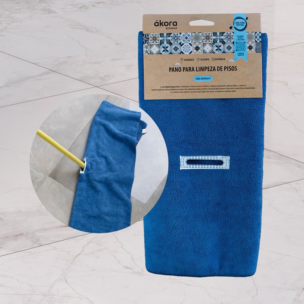 Pano Ákora Para Limpeza de Pisos com Furo Central