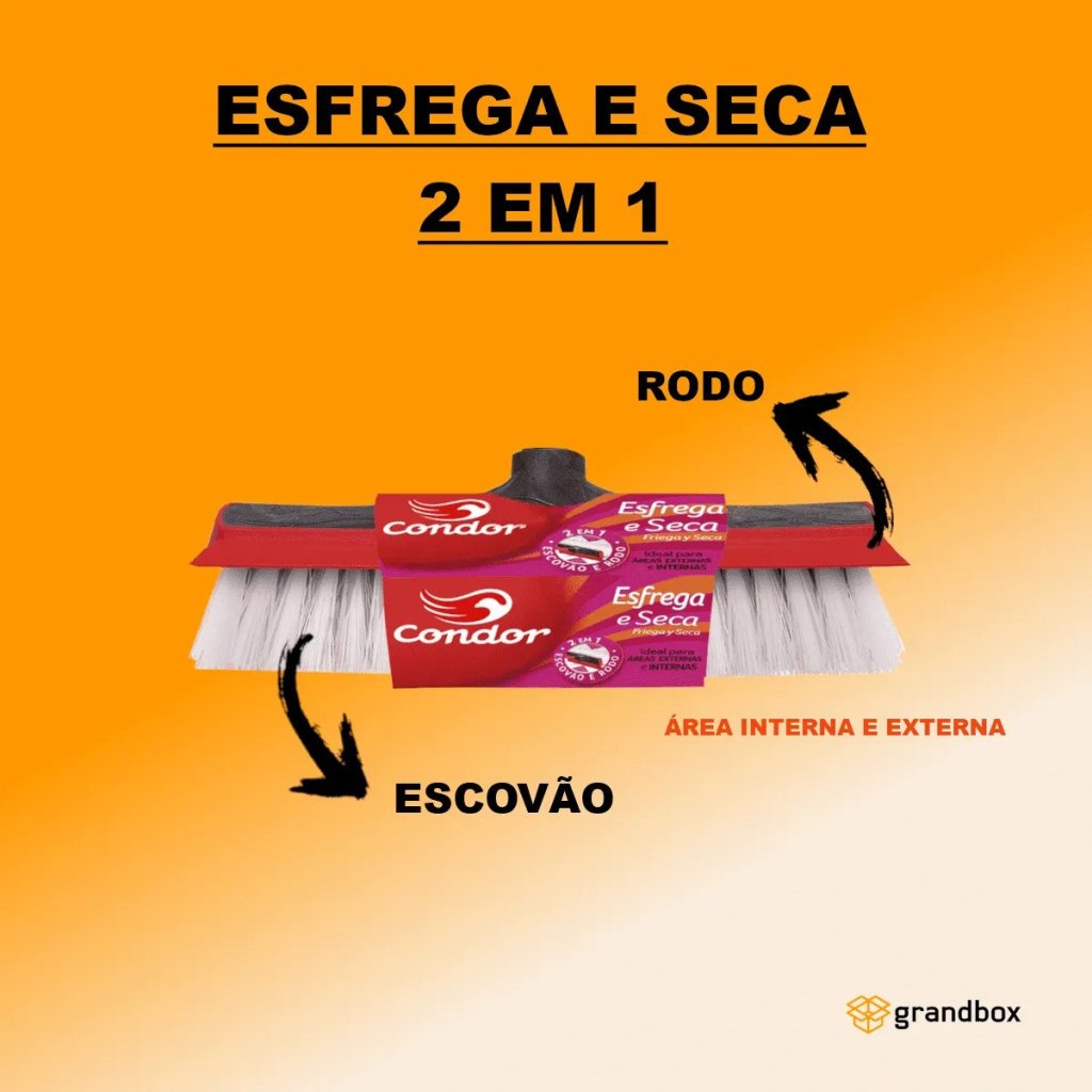 Vassoura esfrega e seca 